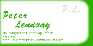 peter lendvay business card